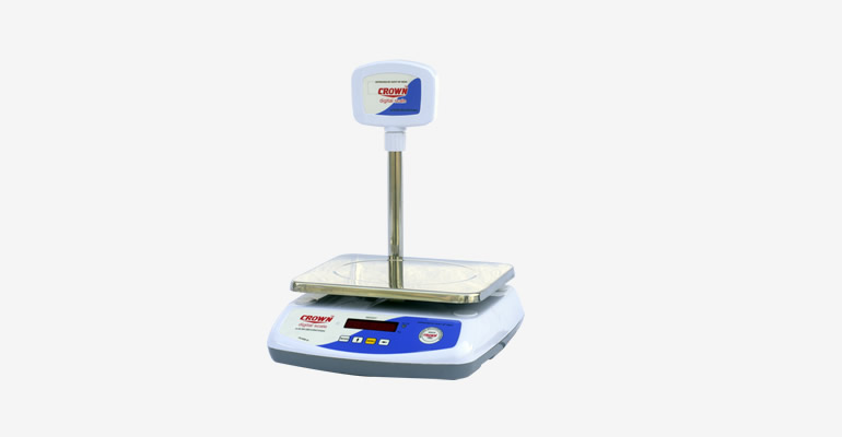 Compact digital table top weighing scale with dual display panel