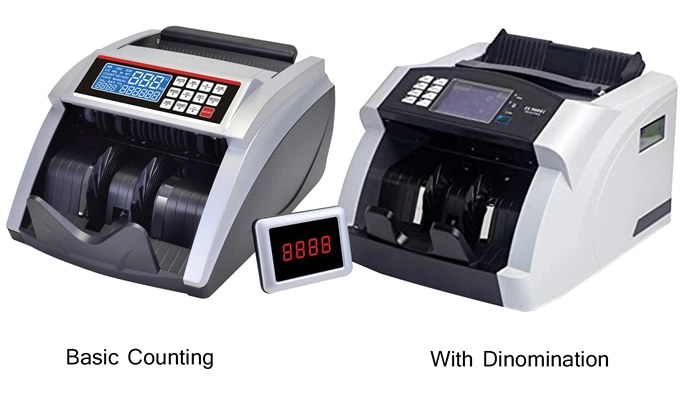 Cash counting machines with basic counting and denomination detection for accurate and efficient currency management.